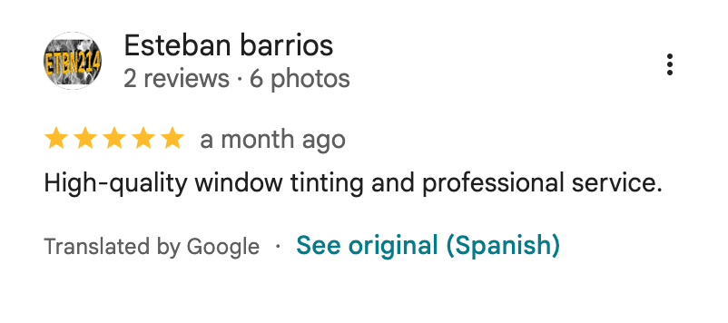 Tint Estepona 5 Star Review